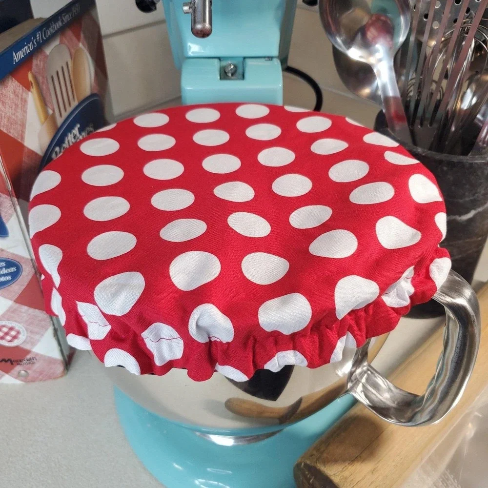 Christmas Wreath / Red Dot Reversible KitchenAid Mixer Mixing Bowl Cover Baking